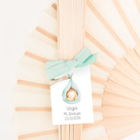 Abanico de Madera para Invitados de Bautizo