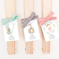Abanico de Madera para Invitados de Bautizo