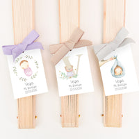 Abanico de Madera para Invitados de Bautizo