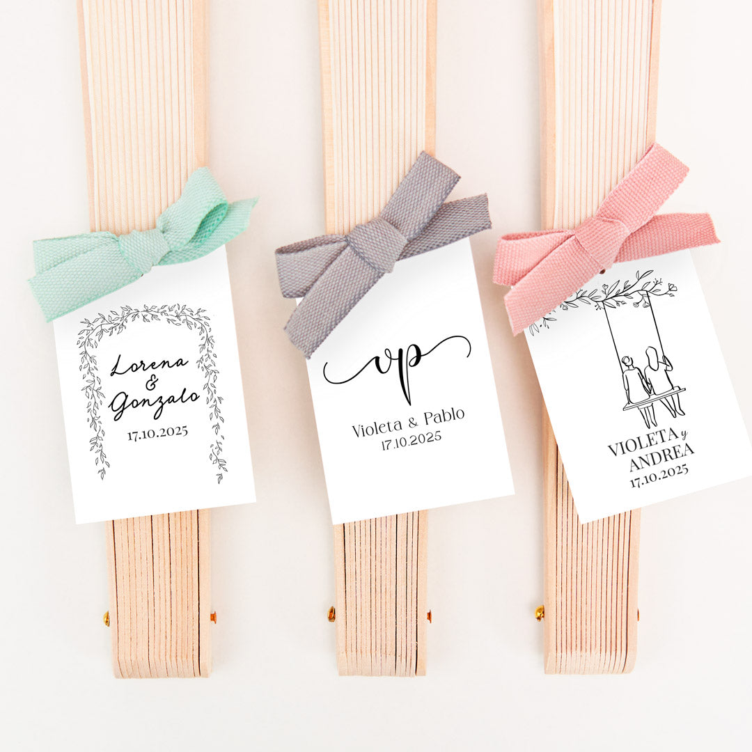 Abanico de Madera para Invitados de Boda