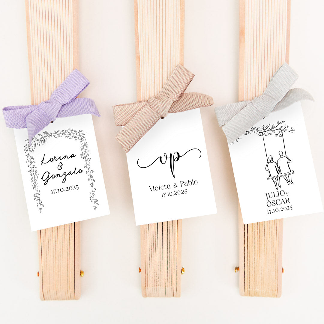 Abanico de Madera para Invitados de Boda
