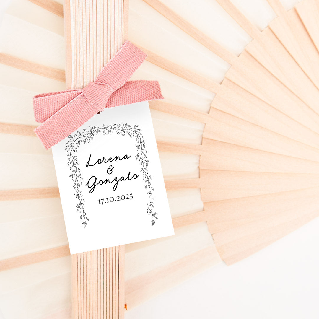 Abanico de Madera para Invitados de Boda