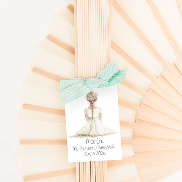 Abanico de Madera para Invitados de Comunión