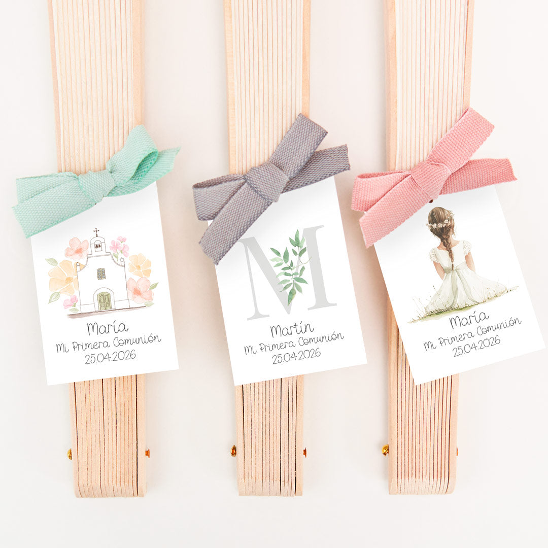 Abanico de Madera para Invitados de Comunión