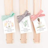 Abanico de Madera para Invitados de Comunión