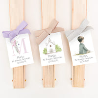 Abanico de Madera para Invitados de Comunión