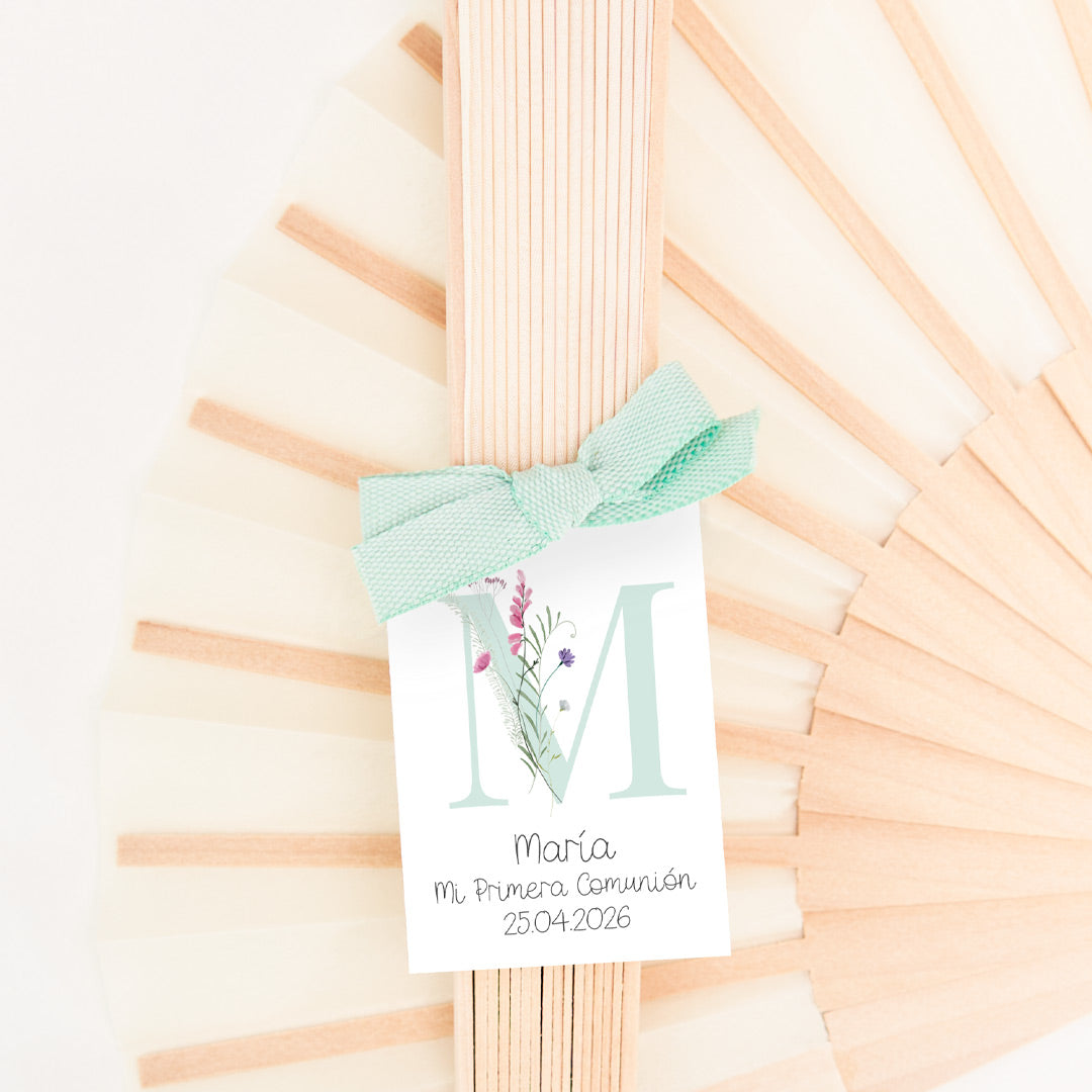 Abanico de Madera para Invitados de Comunión