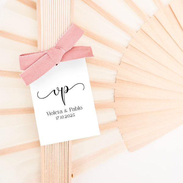 Abanico de Madera para Invitados de Boda