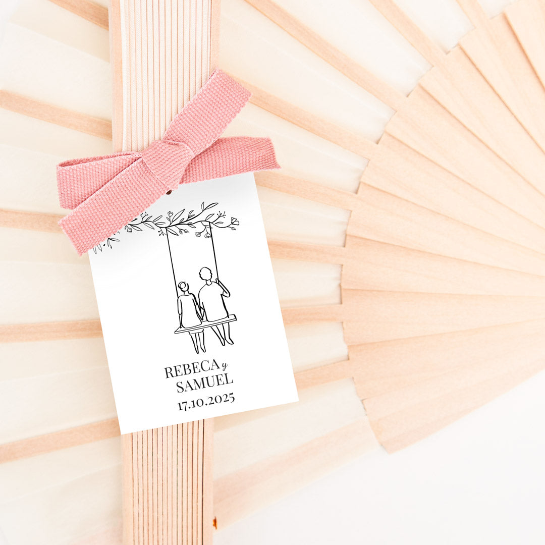 Abanico de Madera para Invitados de Boda