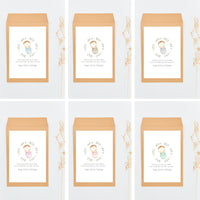 opción de sobre kraft para  la pulsera árbol de la vida para invitados de bautizo de la colección rosquito bebé