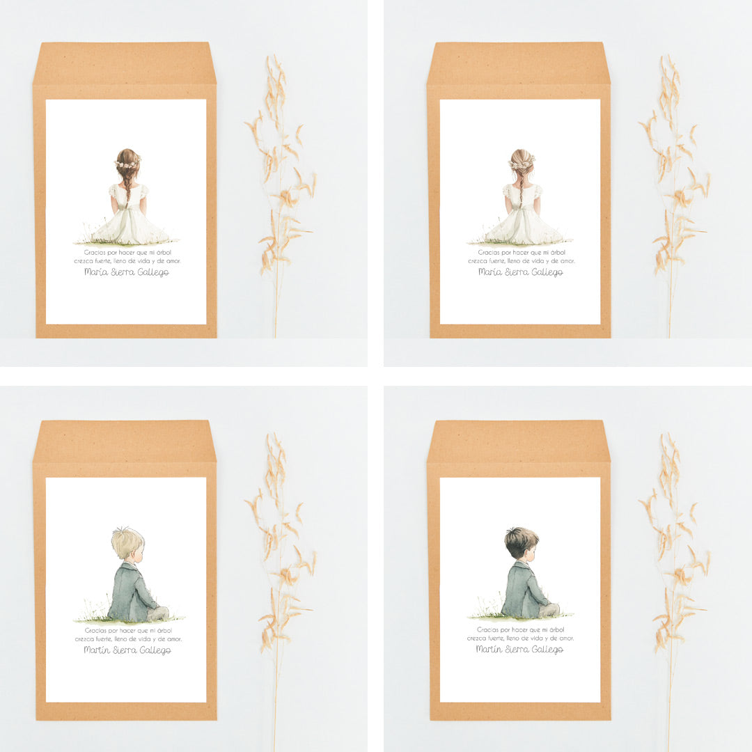 bolsas personalizadas como envoltorio individual de las pulseras y llaveros árbol de la vida de la colección de comunión boho