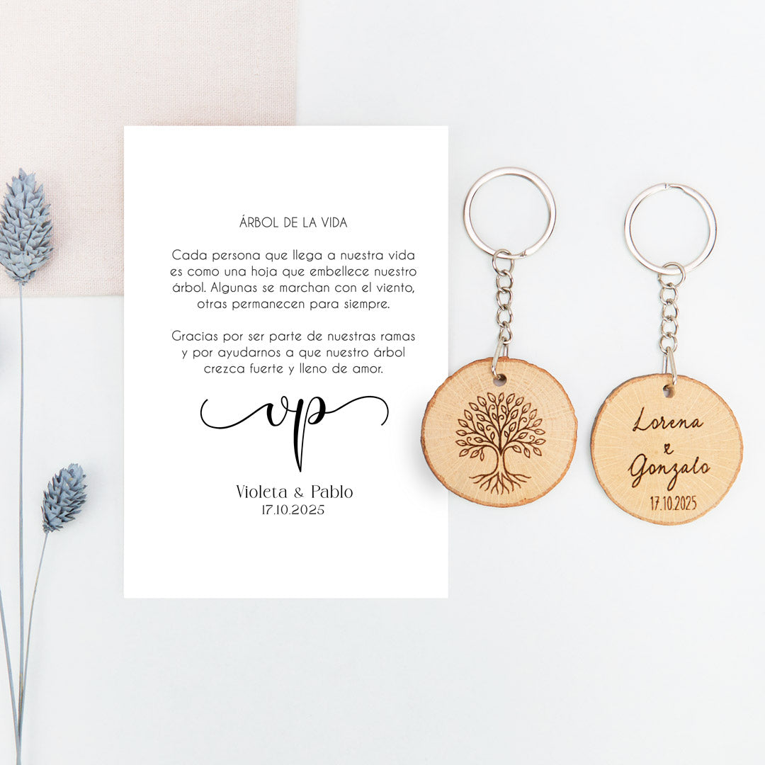 Llavero árbol de la vida de la colección Eterna para invitados de Boda