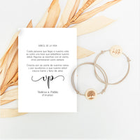 pulsera con tarjeta árbol de la vida para invitados de boda de la colección Eterna