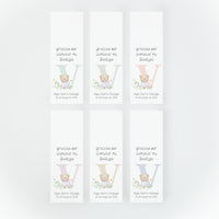 Bengalas estrella con tarjeta de la colección Inicial en varios diseños y colores para bautizo