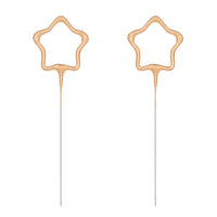 Bengalas con Forma de Estrella Doradas | 16,5 cm (Pack 2 uds.)
