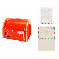 Buzón de Papá Noel de Cartón para Montar | Incluye 5 Cartas y 5 Sobres