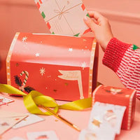 Buzón de Papá Noel de Cartón para Montar | Incluye 5 Cartas y 5 Sobres