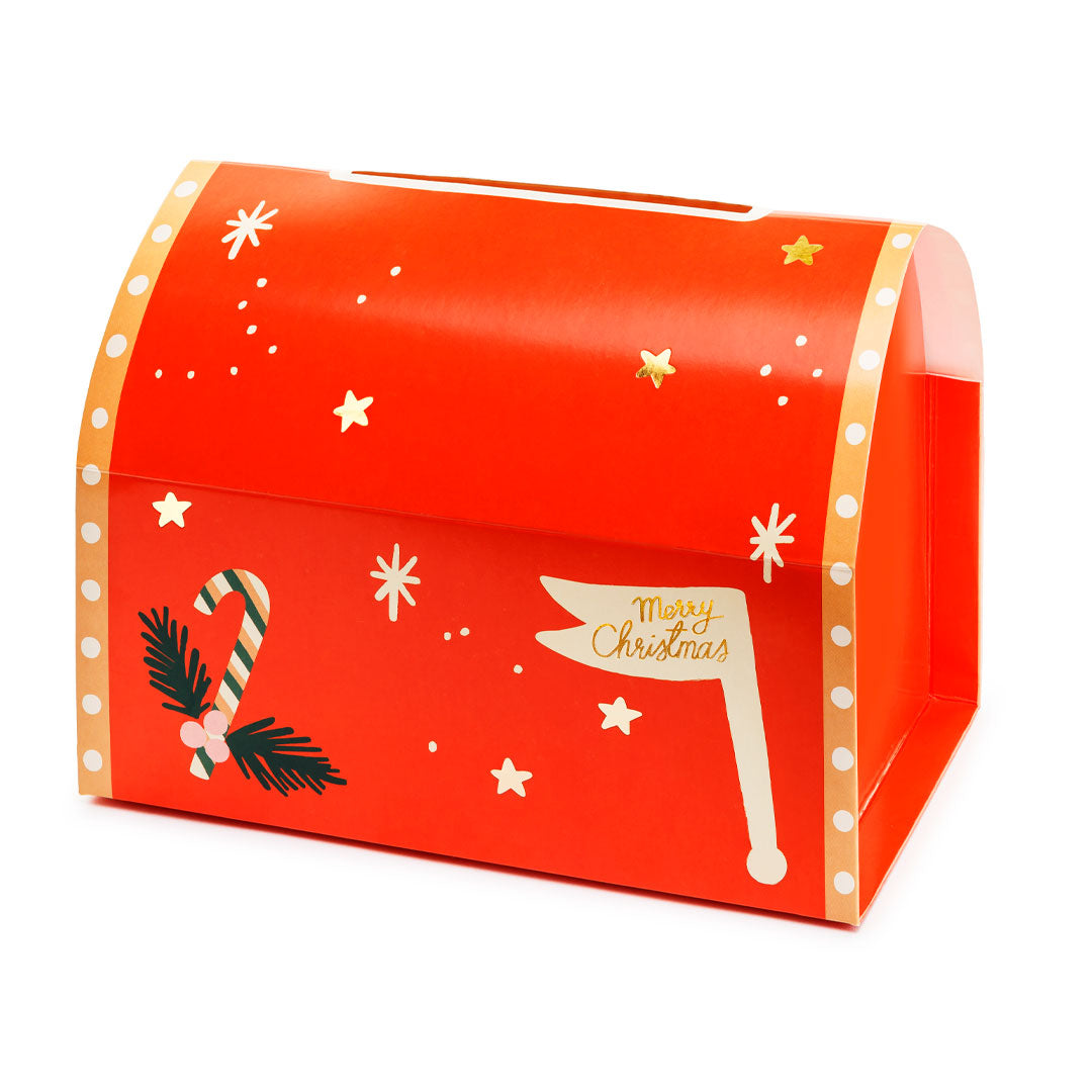 Buzón de Papá Noel de Cartón para Montar | Incluye 5 Cartas y 5 Sobres