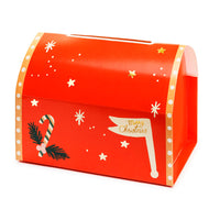 Buzón de Papá Noel de Cartón para Montar | Incluye 5 Cartas y 5 Sobres