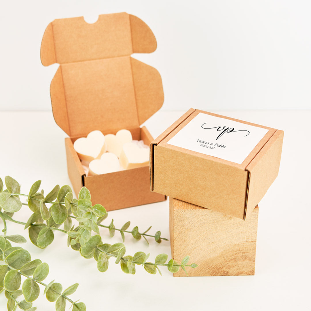 Caja Kraft Personalizada para Detalles de Boda