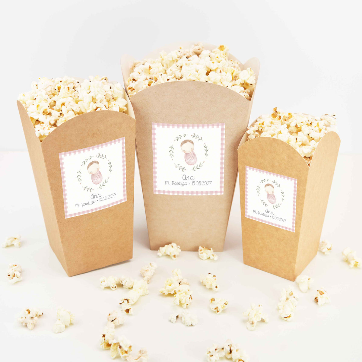 Cubo Personalizado para Chuches y Palomitas | Mesa Dulce de Bautizo