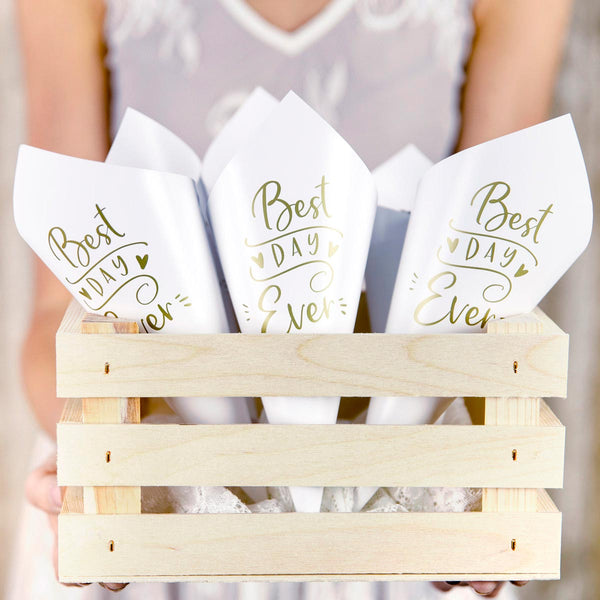 Pack de Conos para confeti y arroz best day ever