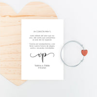 pulsera con tarjeta corazón para invitados de boda de la colección Eterna