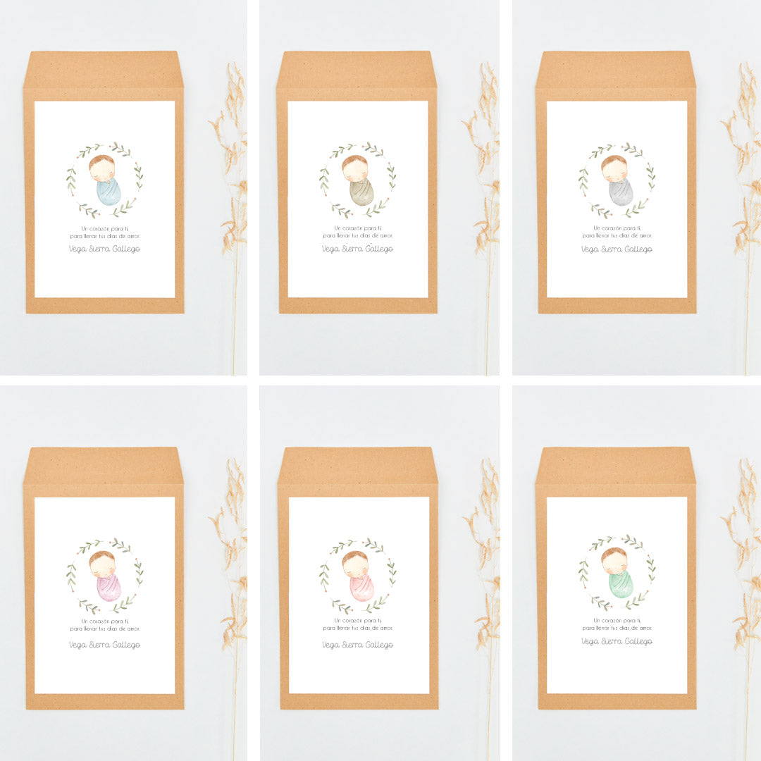 opciones de color de la bolsa de la pulsera corazón para invitados de bautizo de la colección Rosquito Bebé