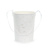 Cubo para Pétalos de Flores Blanco con Estampado Floral – Boda