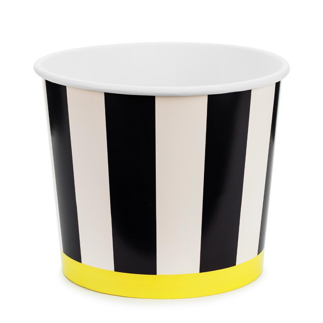 Set de 2 cubos de papel a rayas para snacks, altura aproximada 14 cm