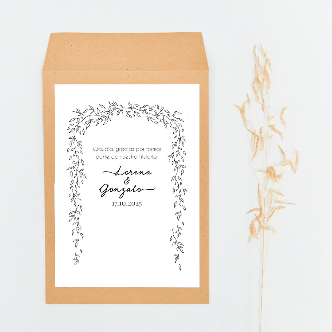 Pulsera para Damas de Honor con Tarjeta Personalizada