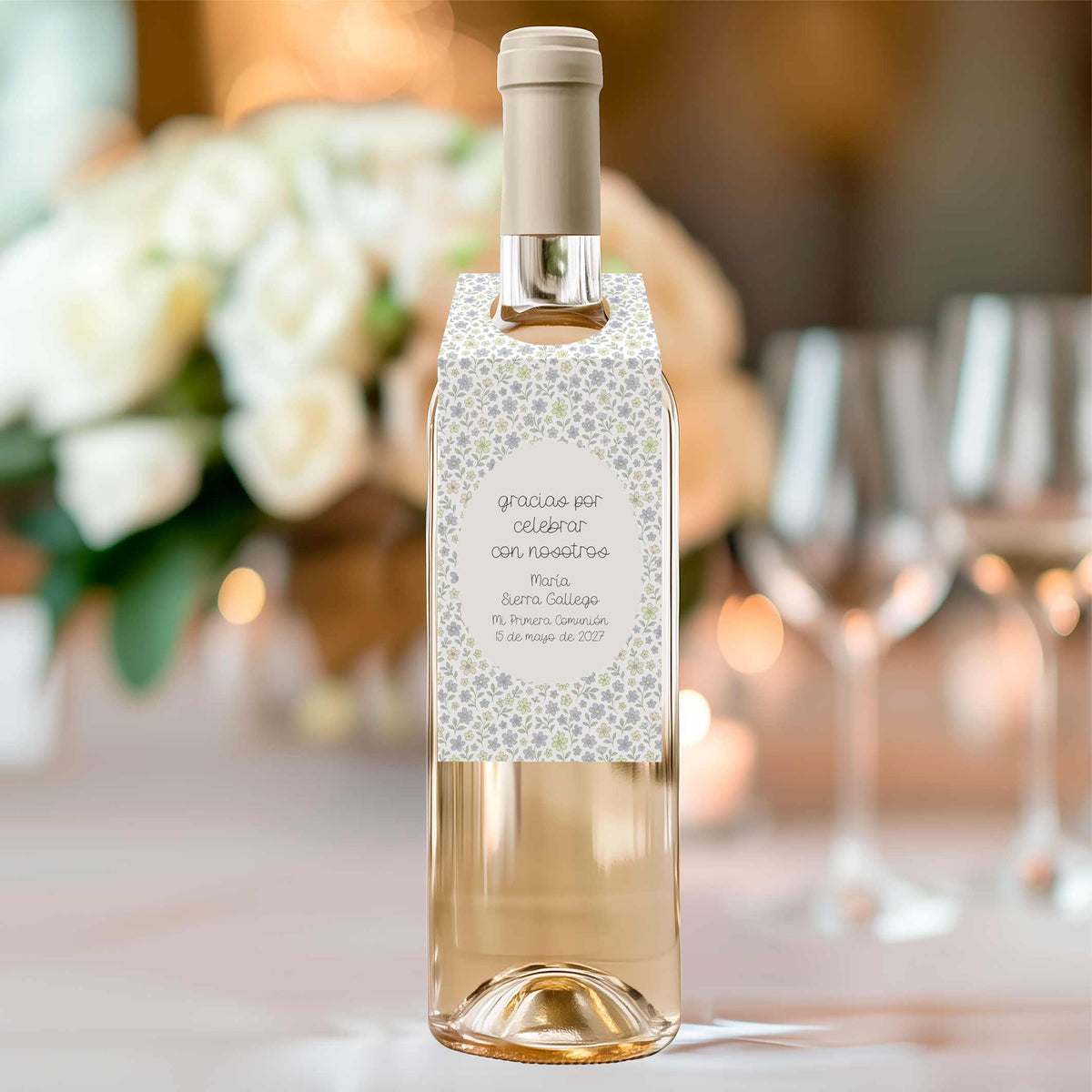 Decoración de Botellas Personalizadas para Comunión – Packs de 4 o 8 uds