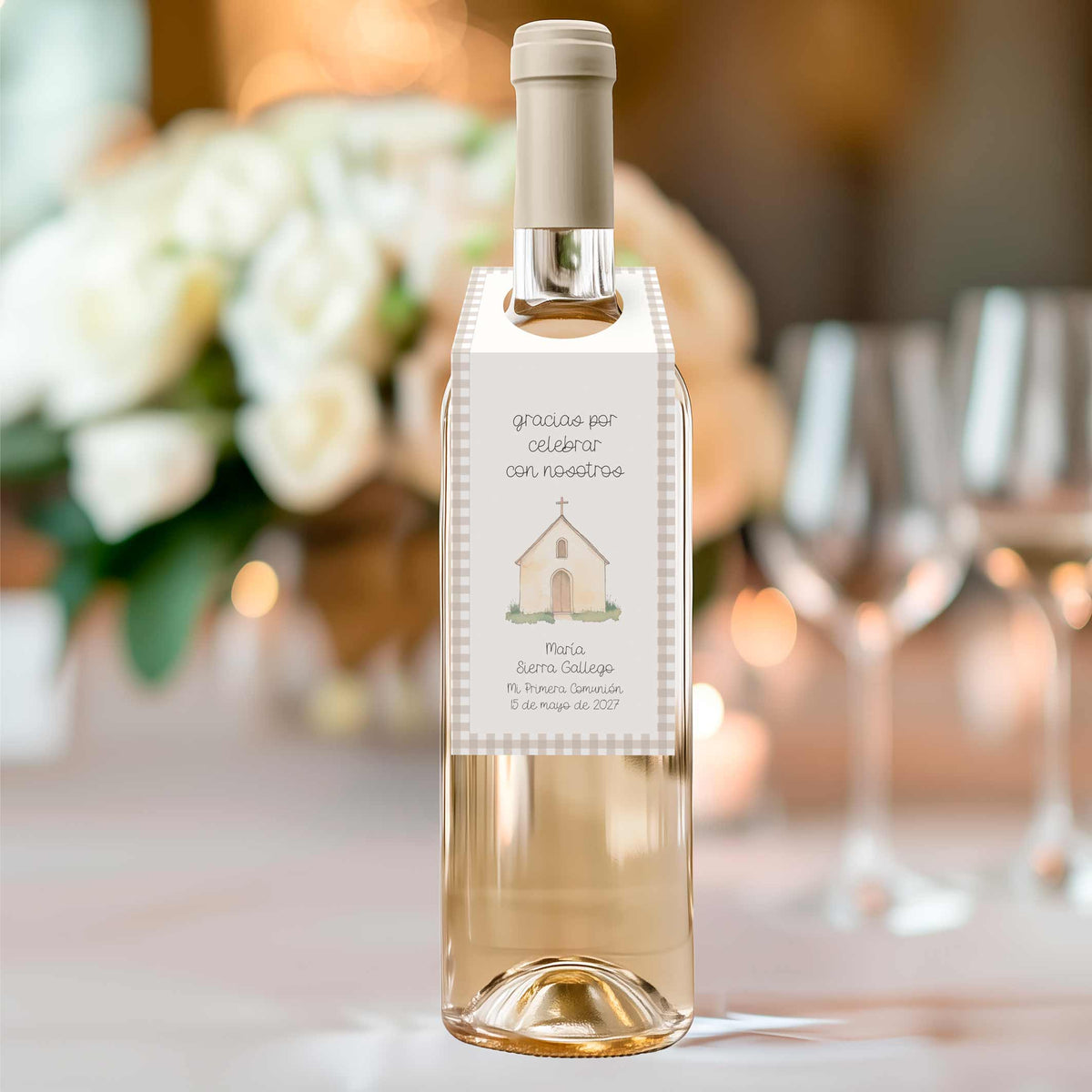 Decoración de Botellas Personalizadas para Comunión – Packs de 4 o 8 uds