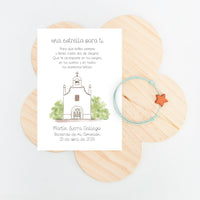 Pulsera Estrella para Niños con Tarjeta para Invitados de Comunión
