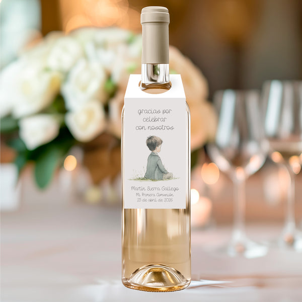 Decoración de Botellas Personalizadas para Comunión – Packs de 4 o 8 uds