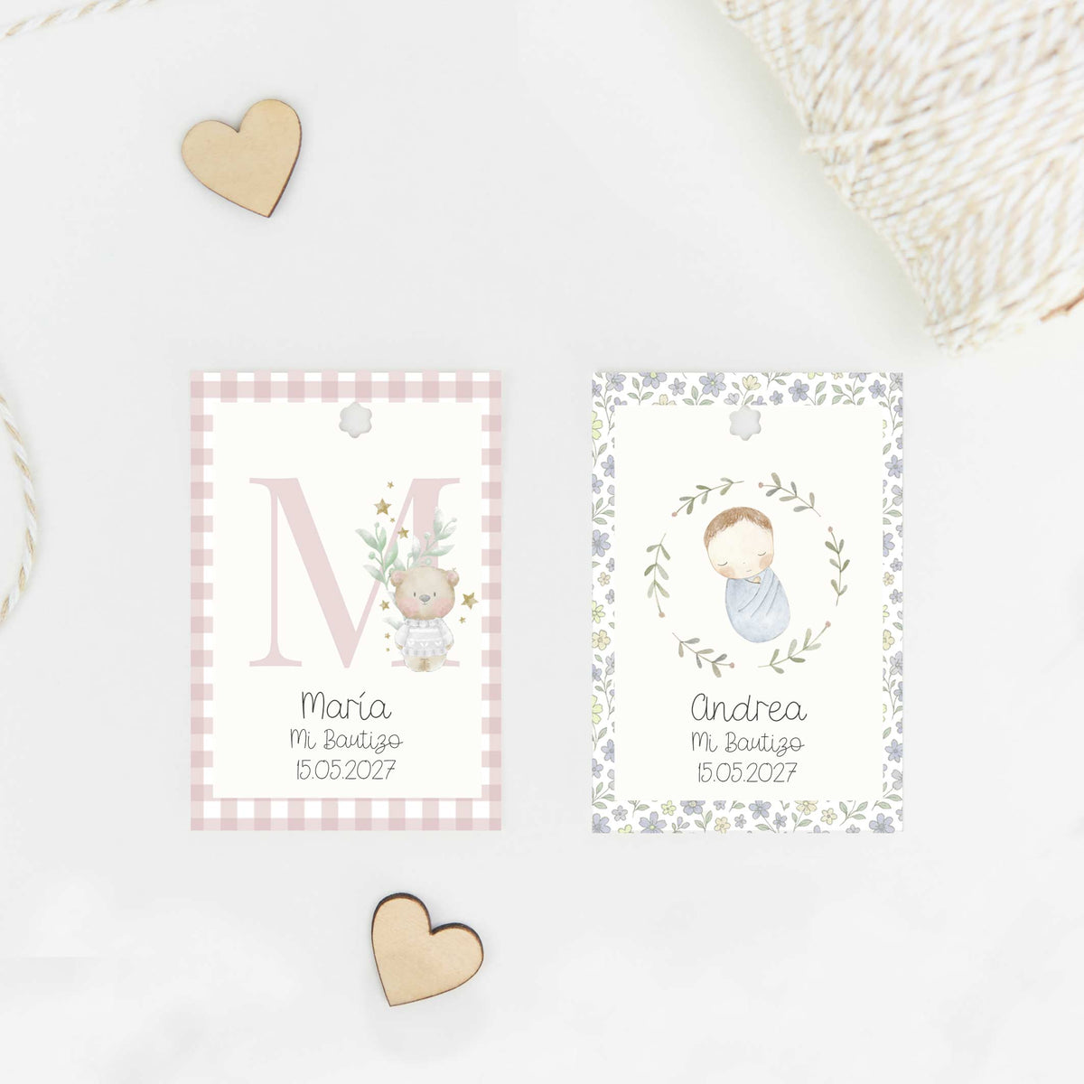 Etiquetas o Pegatinas Personalizadas para Bautizo (15 uds)