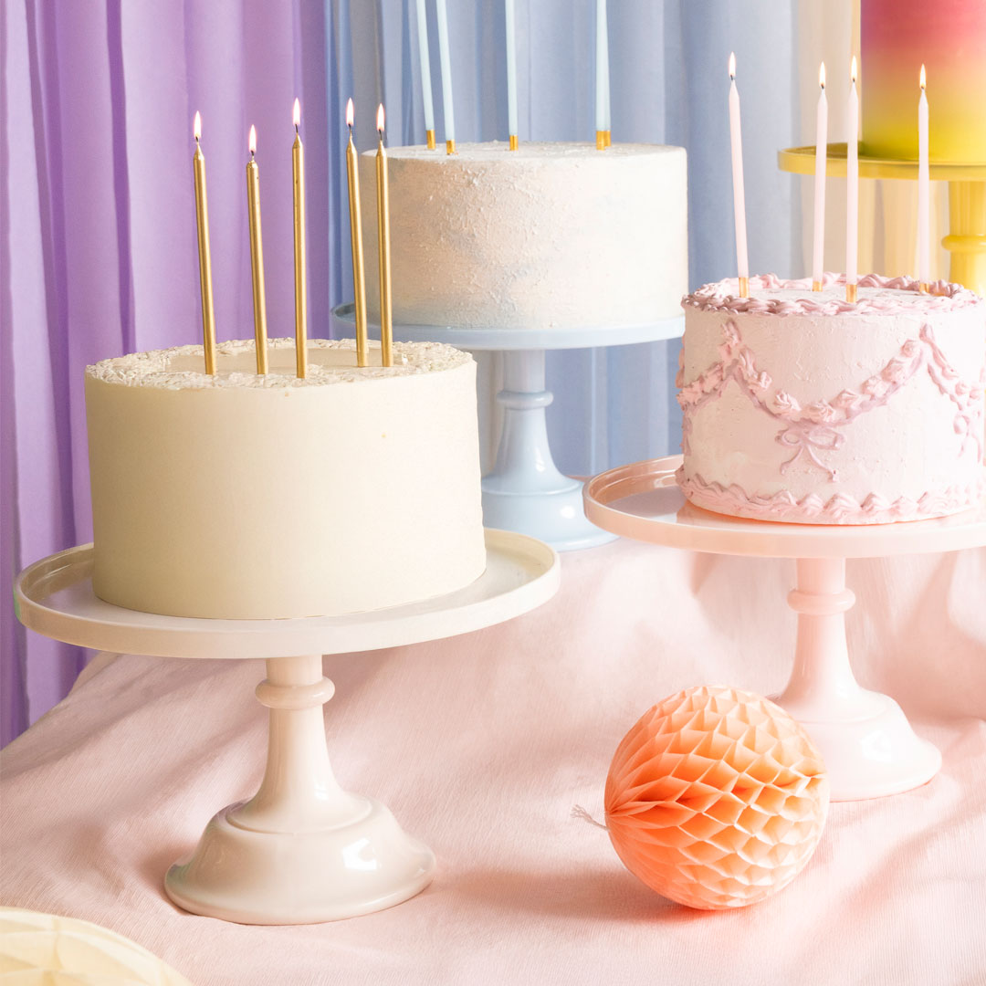 Expositor de Dulces con Pedestal – Azul, Beige o Rosa