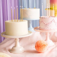 Expositor de Dulces con Pedestal – Azul, Beige o Rosa