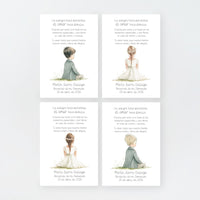 Tarjeta Family de la Colección Boho para Comunión que acompaña a la pulsera y el llavero. 