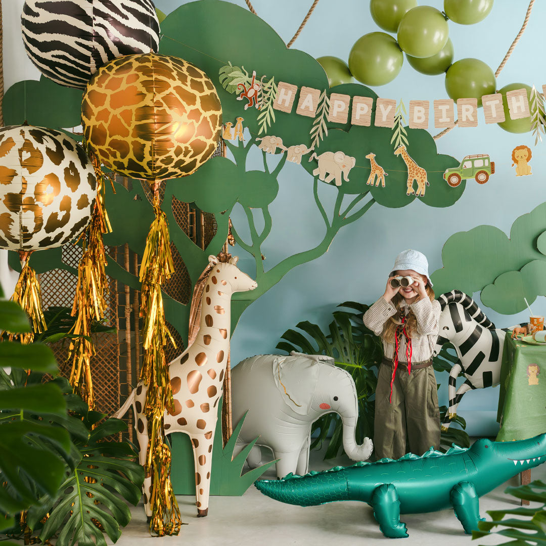 Fiesta safari y junga con globos foil