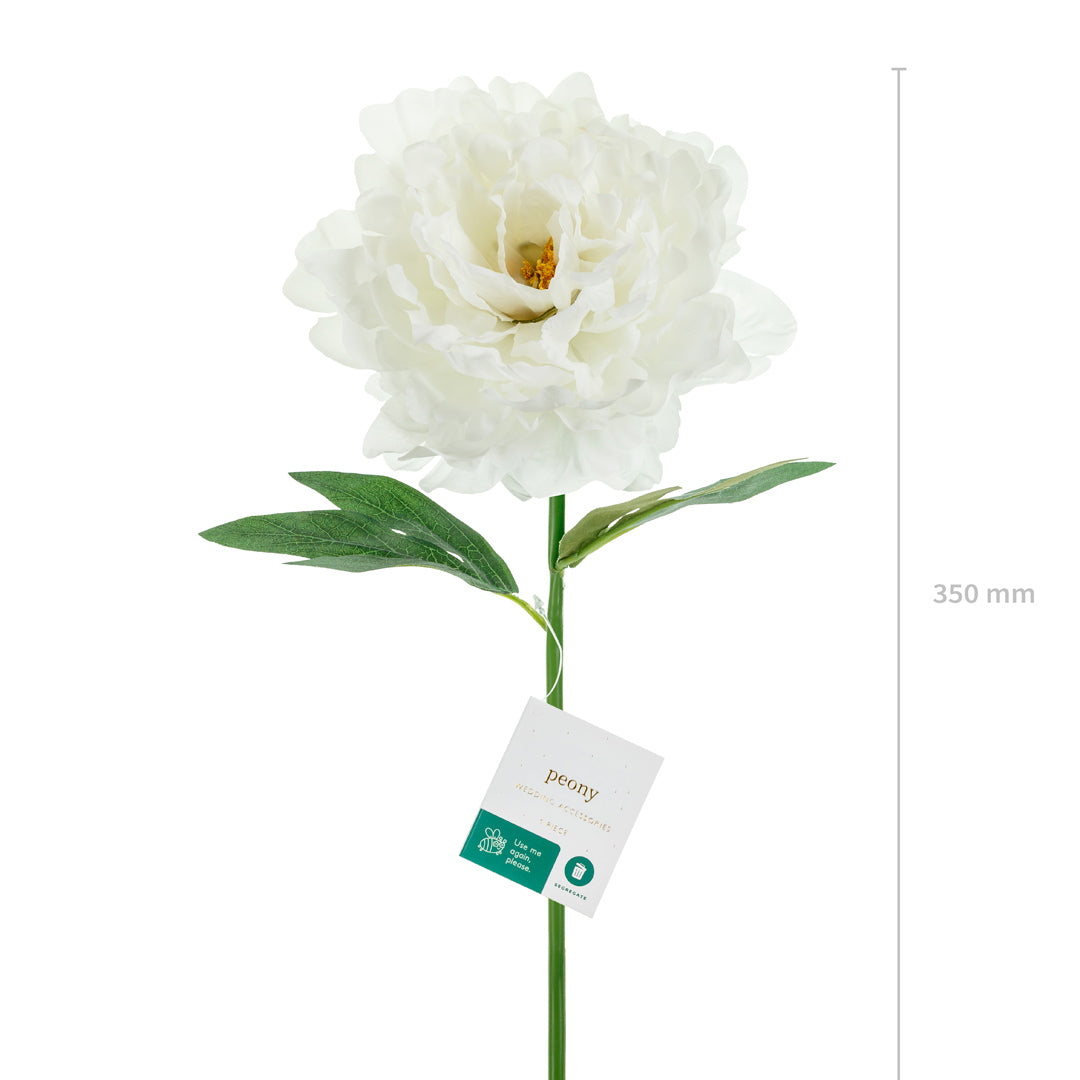 Flor Artificial Peonía – Rosa o Blanca (35 cm)