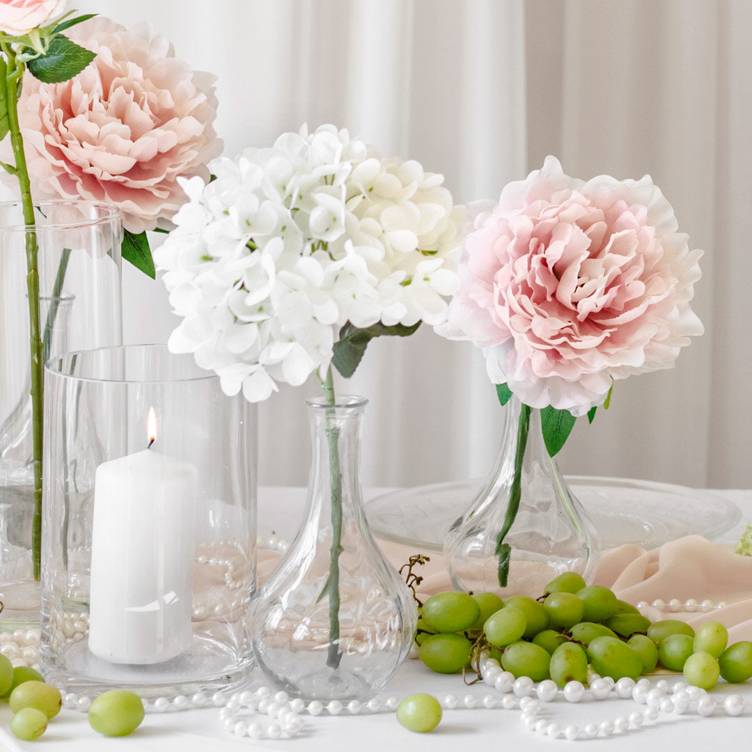 Flor Artificial Peonía – Rosa o Blanca (35 cm)