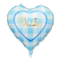 Globo corazón Baby azul pastel