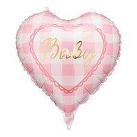 Globo foil corazón Baby rosa pastel