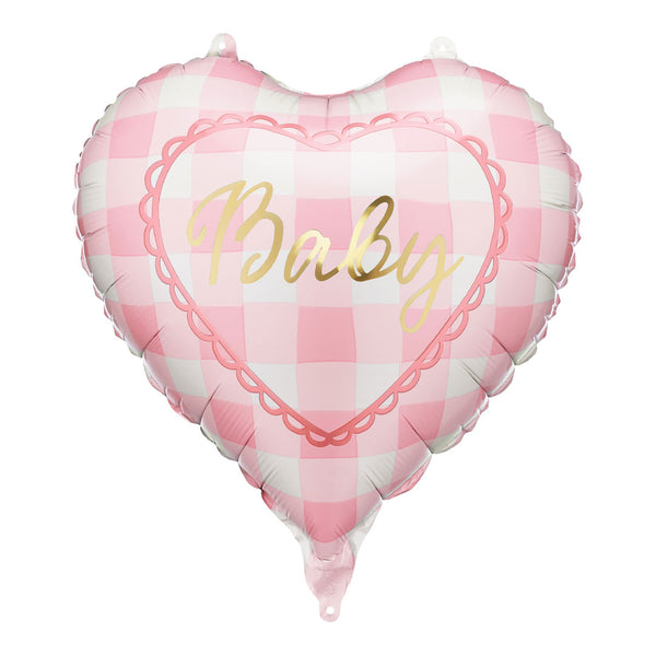 Globo foil corazón Baby rosa pastel