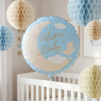 Globo foil Welcome Baby azul pastel