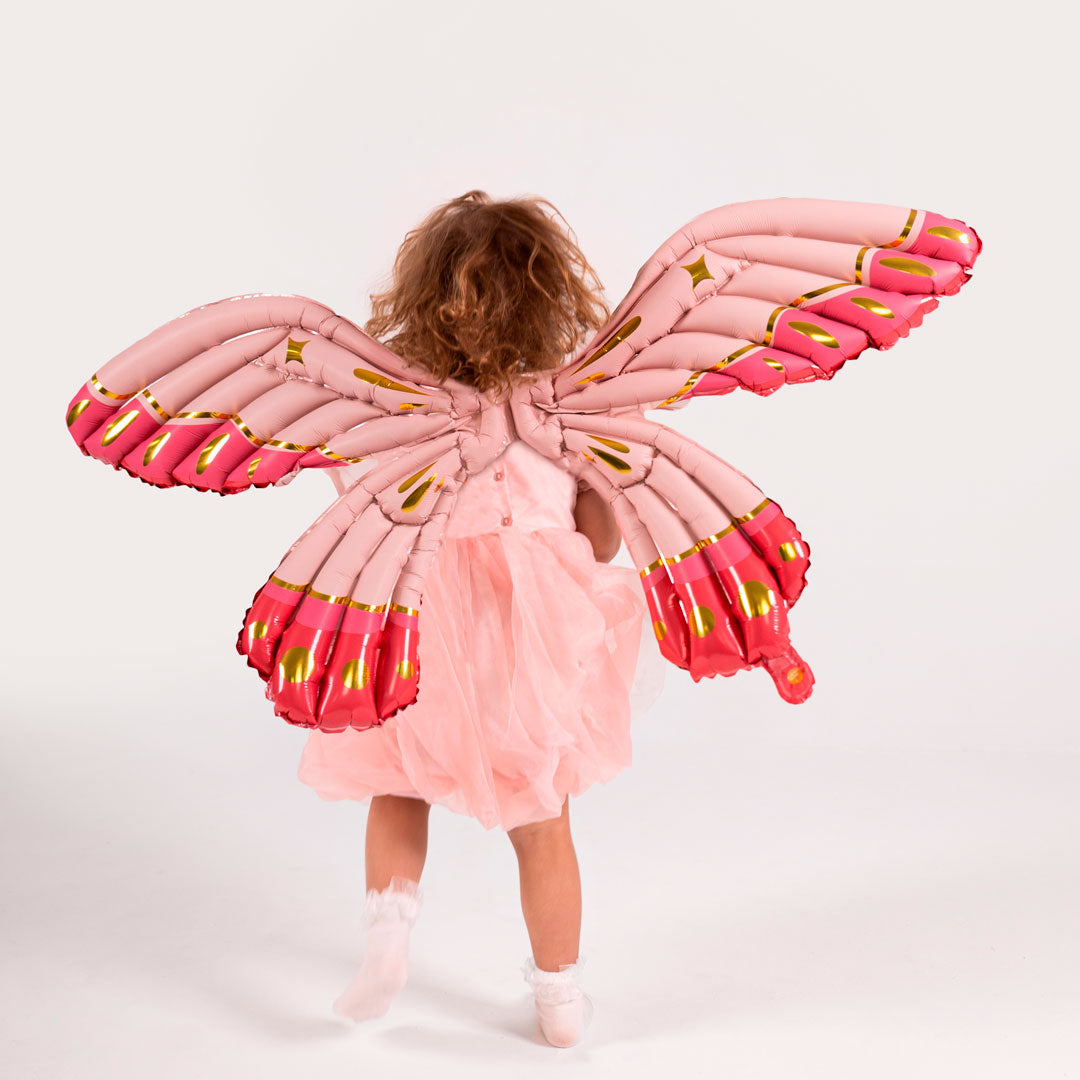 Globo Foil Alas de Mariposa Rosa Mate | 102 x 50 cm