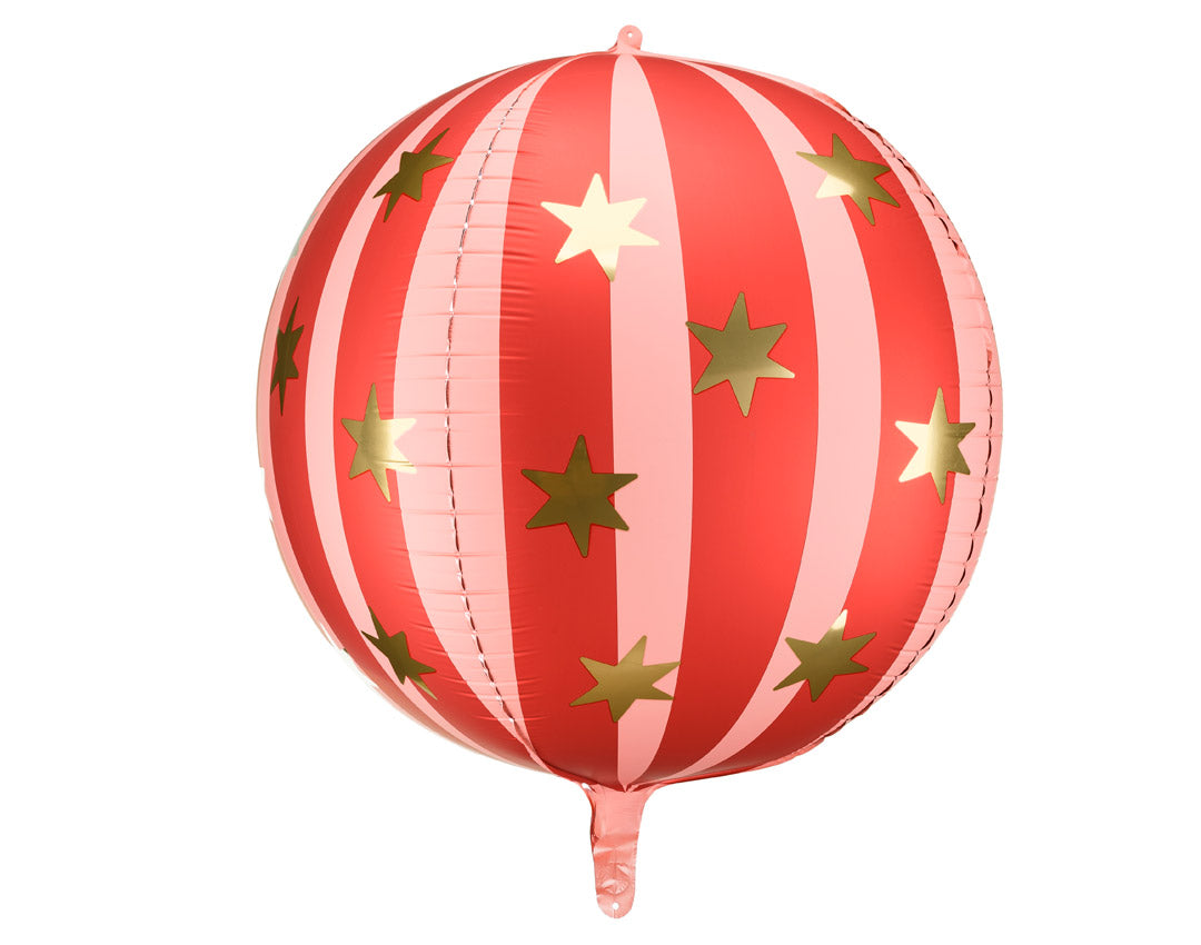 Globo foil bola de circo roja para cumpleaños infantil