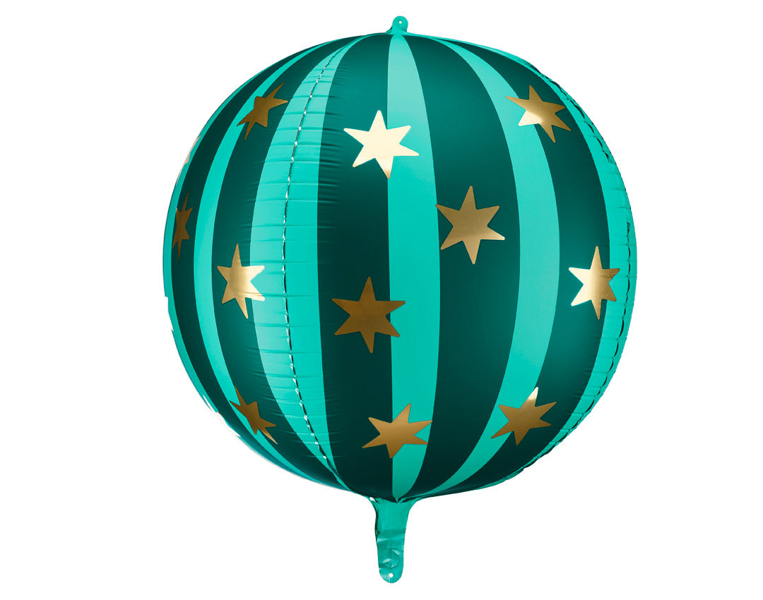 Globo foil bola de circo verde para cumpleaños infantil