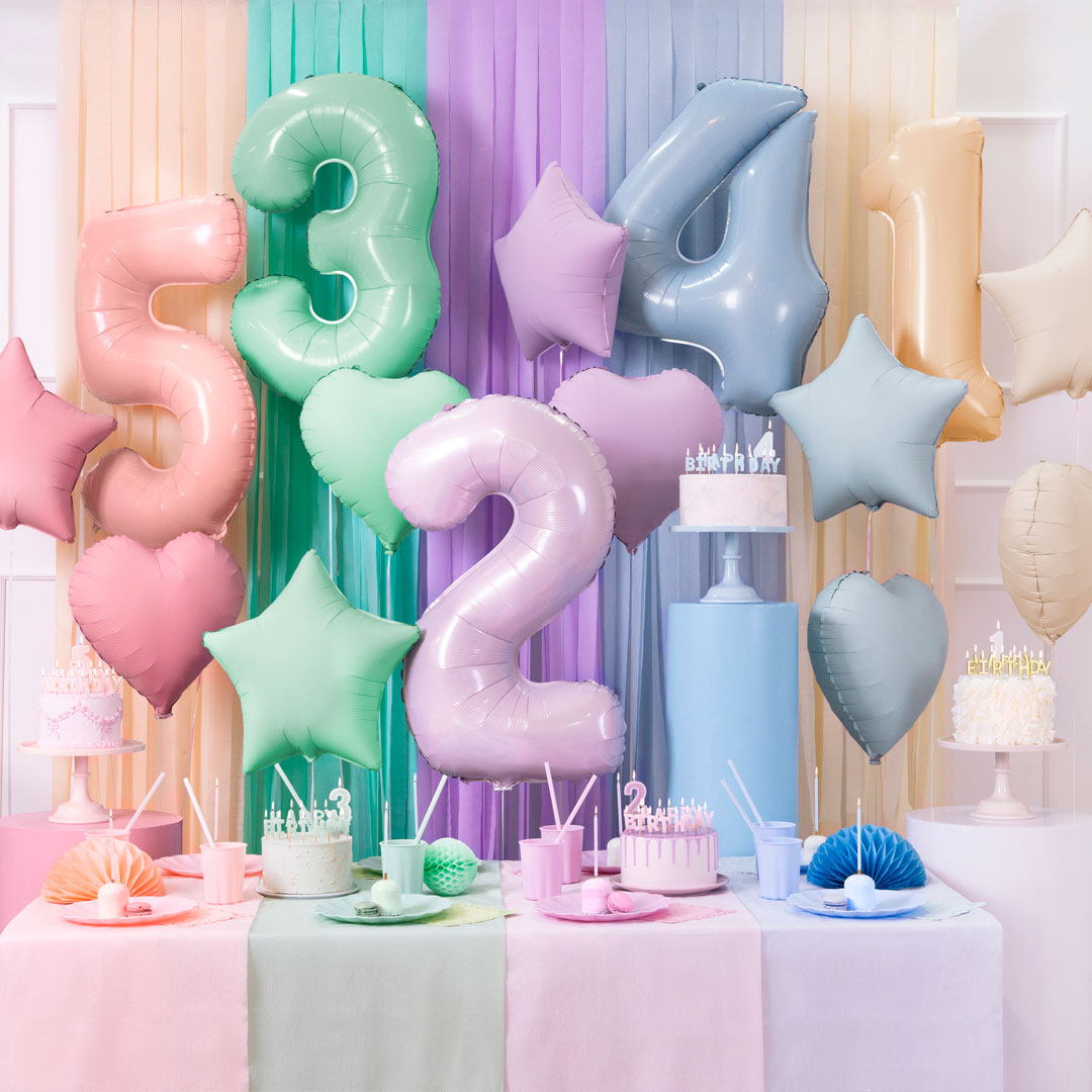 Globo de Foil Estrella Mate – Azul, Beis, Lila, Rosa o Verde (48 cm)